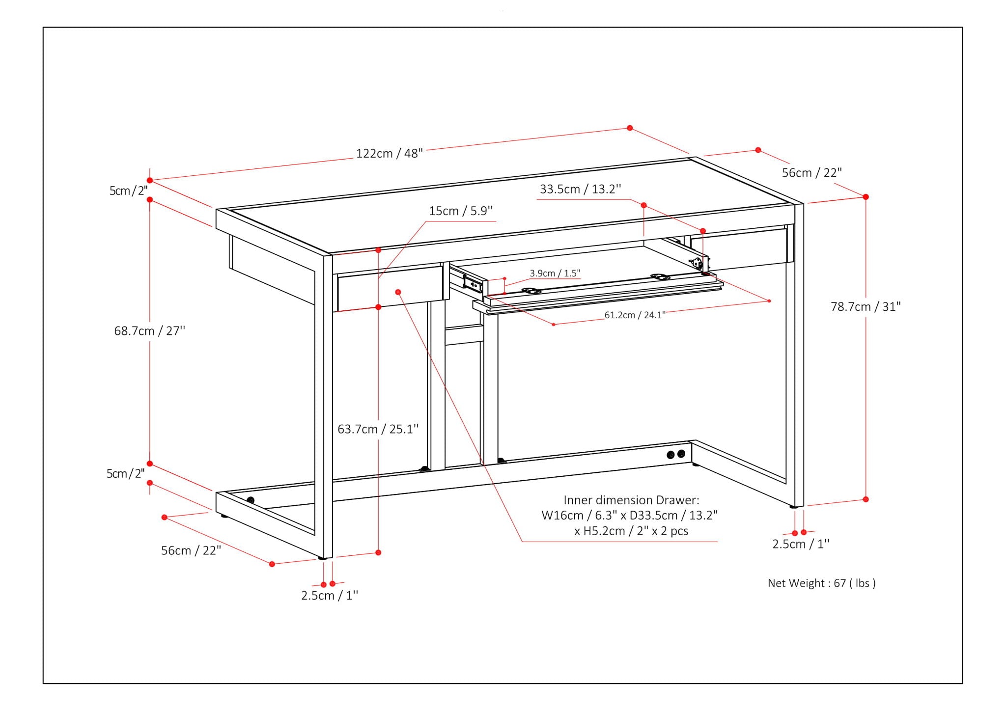 Erina - Handcrafted Desk