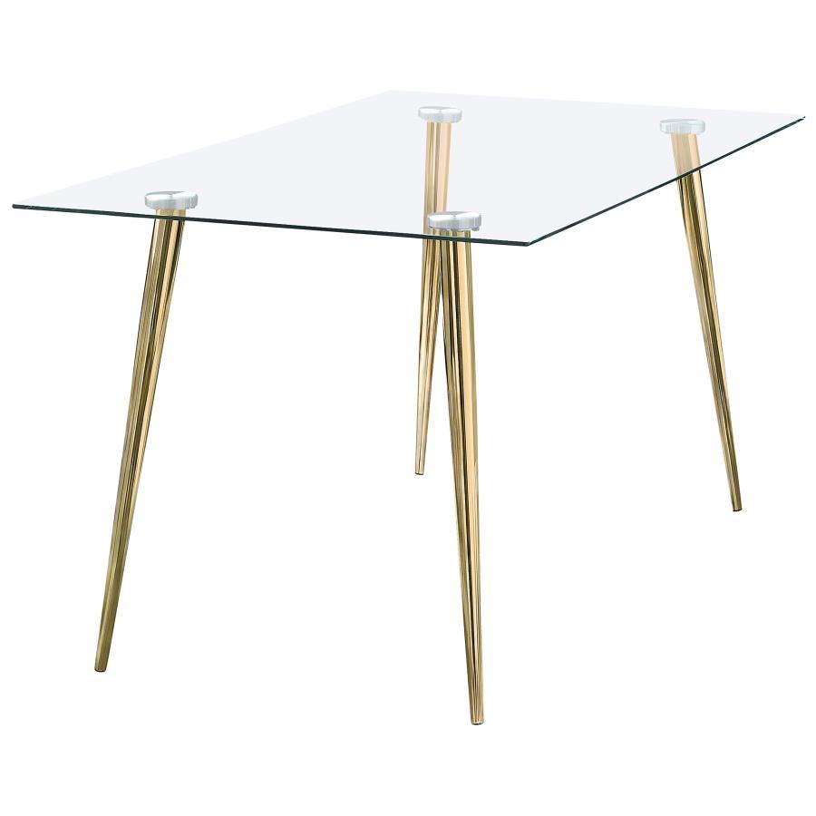 Coaster Fine Furniture Gilman - Rectangular 64-inch Glass Top Dining Table | Meri Furniture