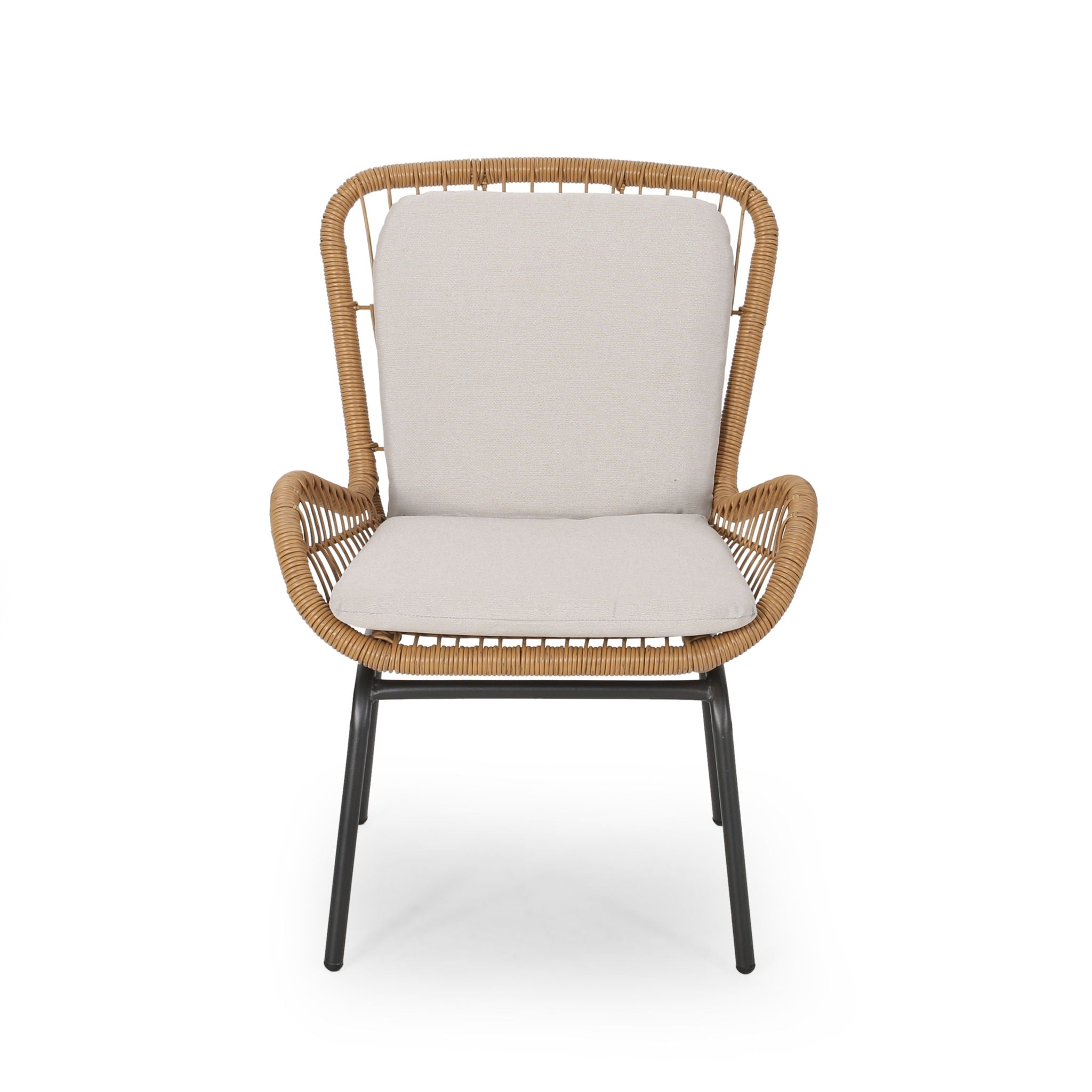 Outdoor Wicker Club Chair With Cushions (Set of 2)