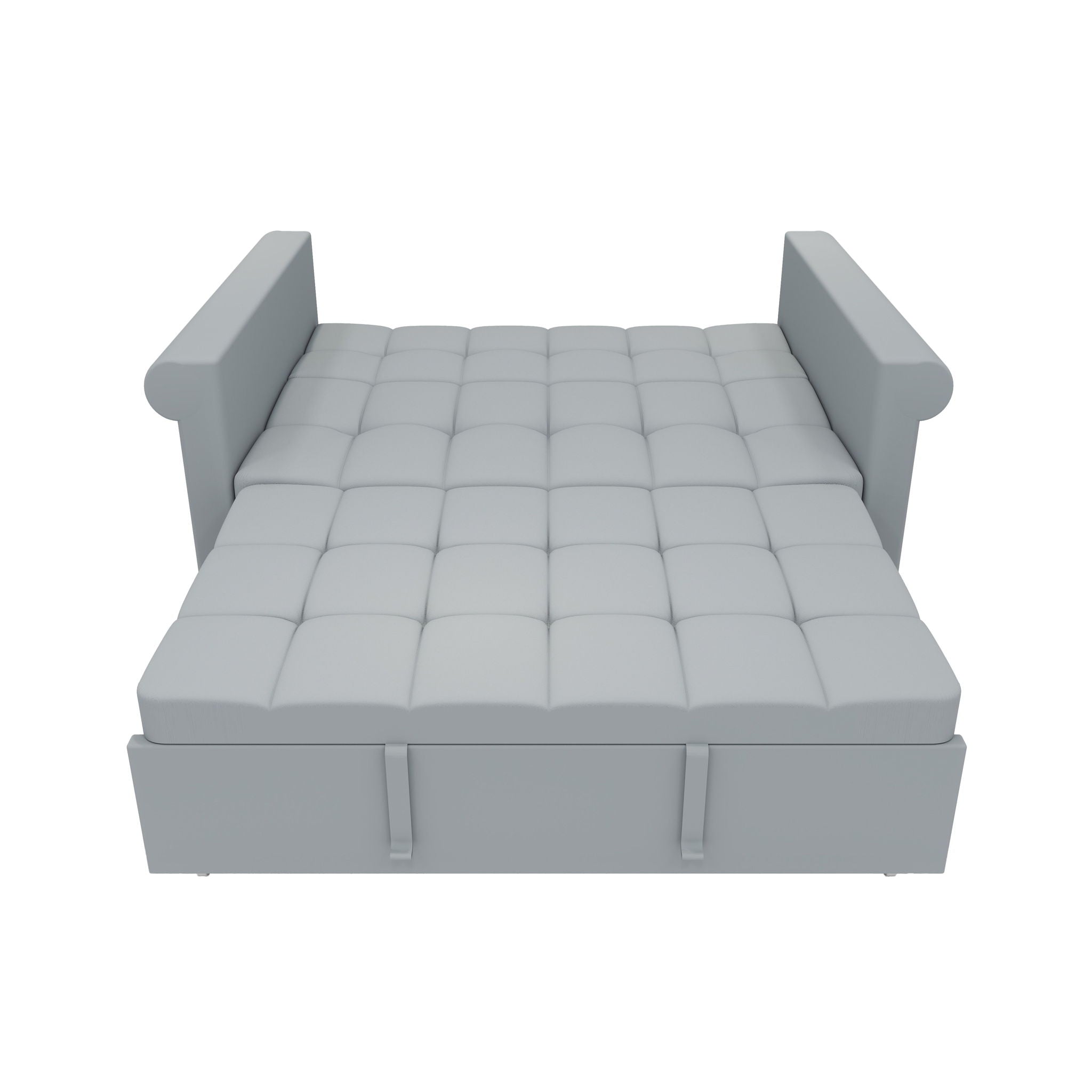 Compact Loveseat With Trundle Sleeper And Storage Pocket - Gray