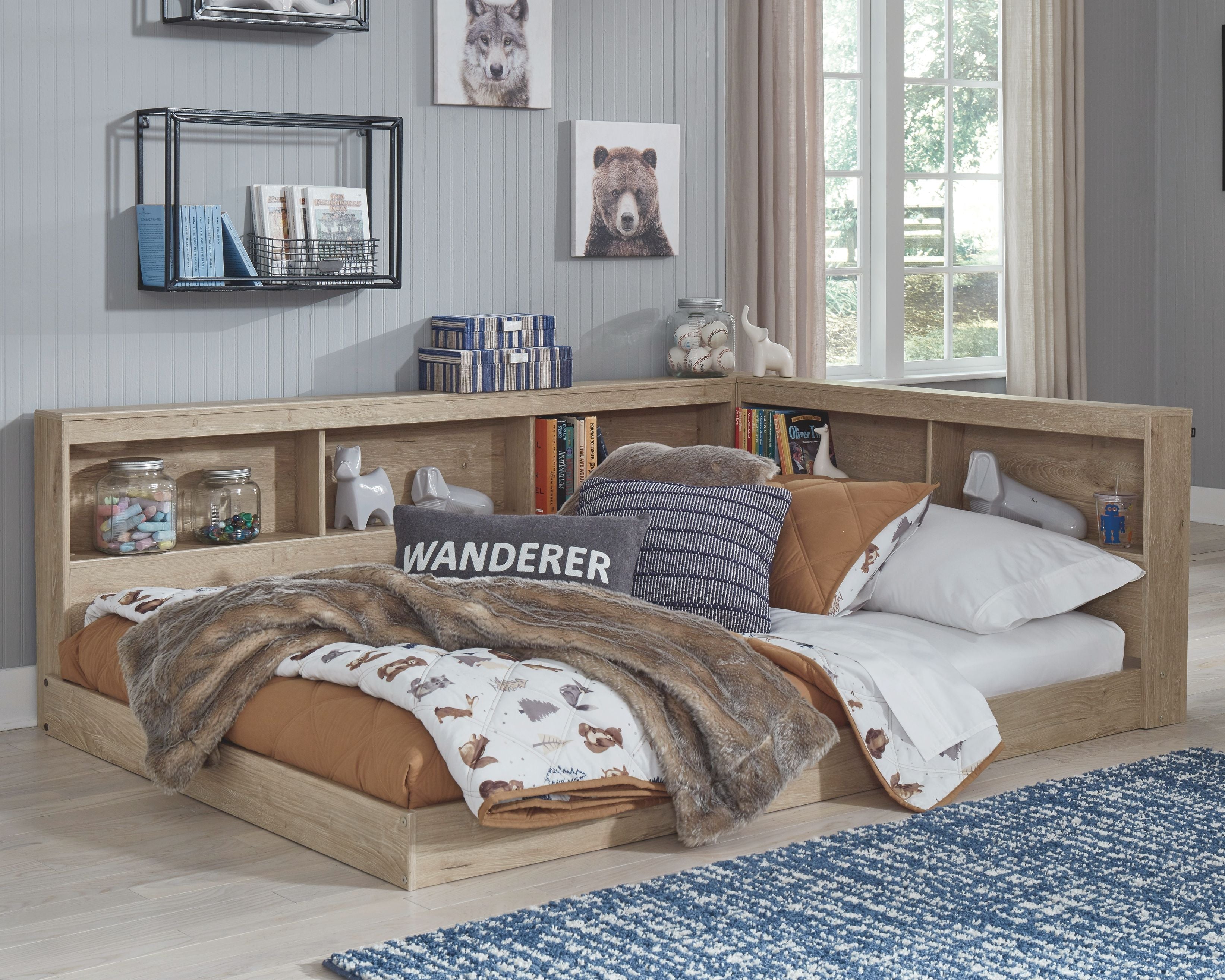 Signature Design by Ashley® Oliah - Bookcase Storage Bed | Meri Furniture