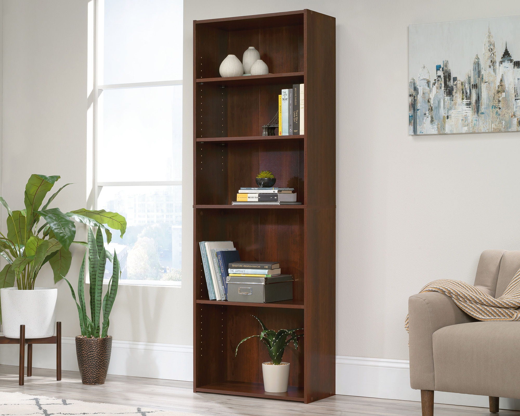 5-Shelf Bookcase Brook Cherry