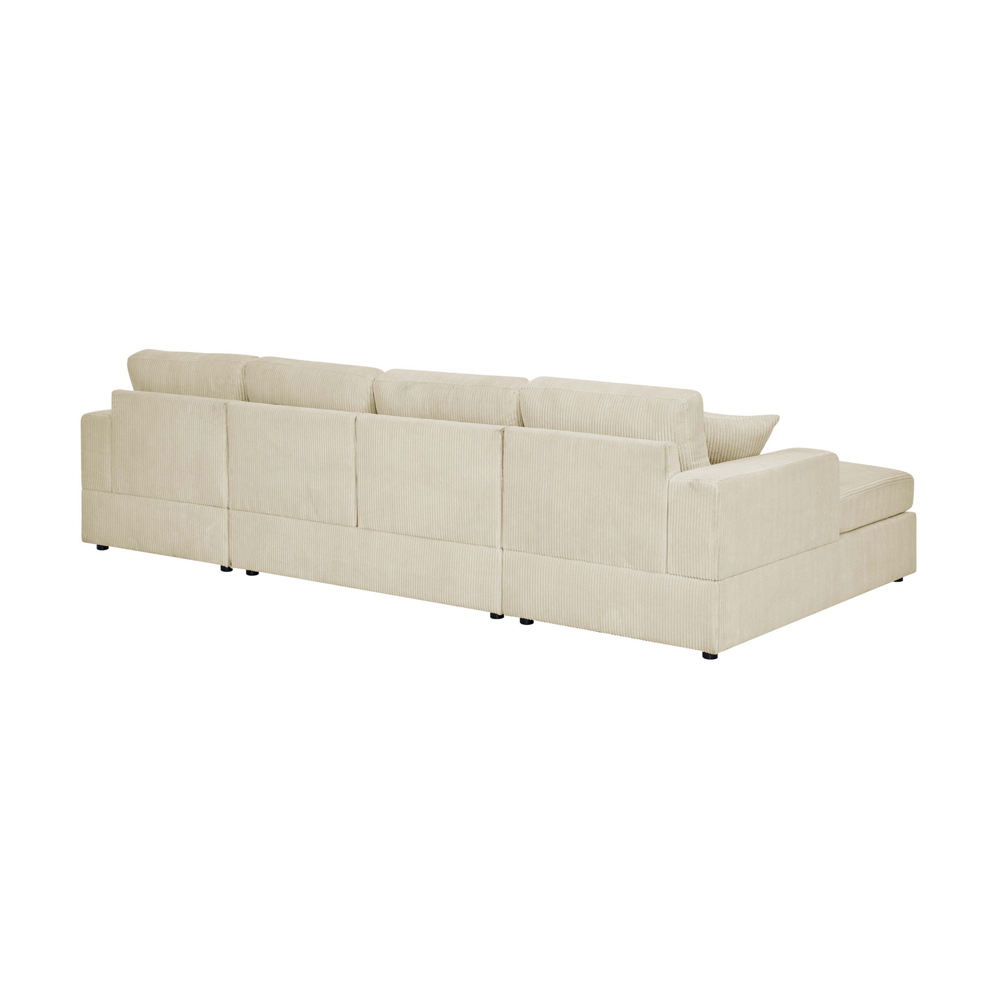 3 Piece Corduroy Double Chaise Sectional Sofa
