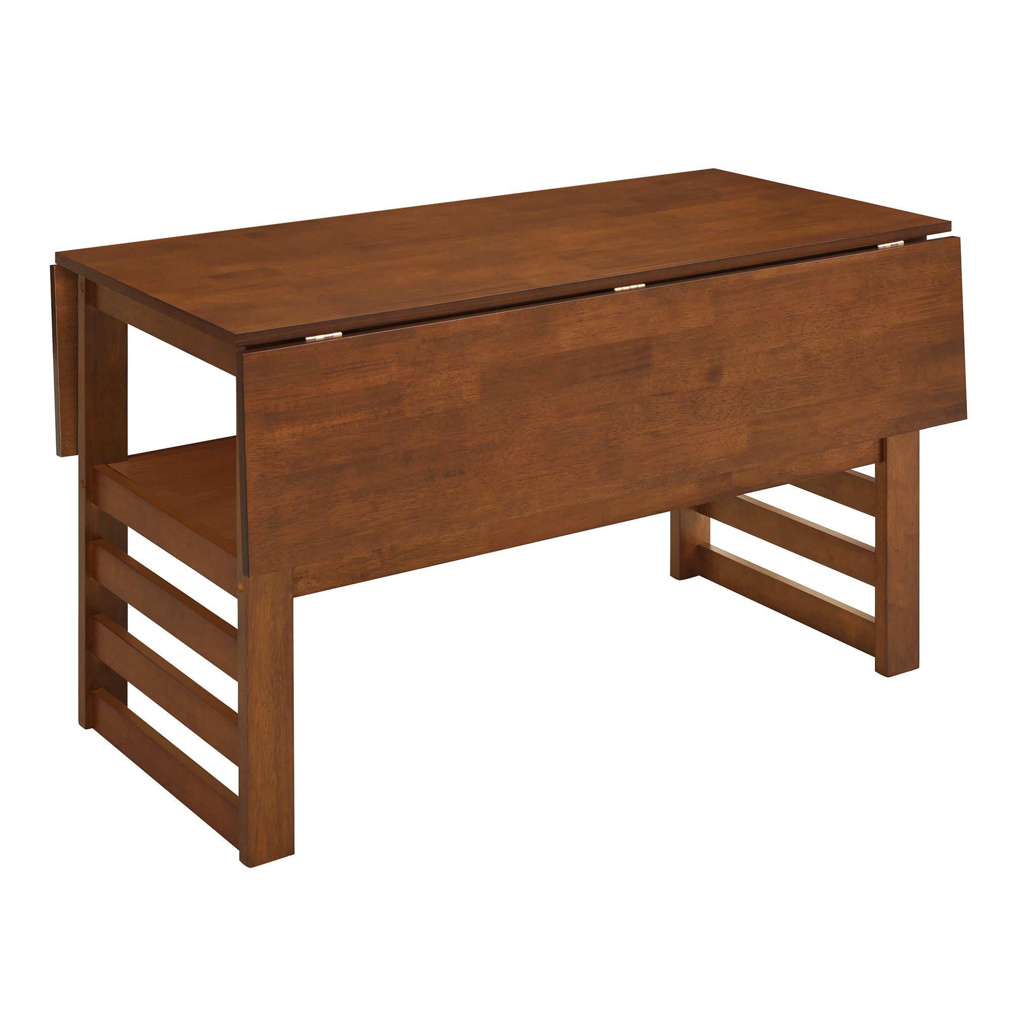 5 Piece Extendable Wood Square Dining Table Set With 2 Drop Leaves