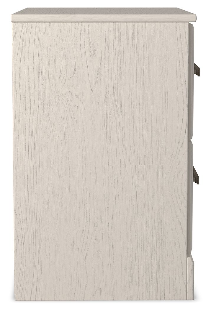 Ashley Furniture Stelsie - White - Two Drawer Night Stand | Meri Furniture