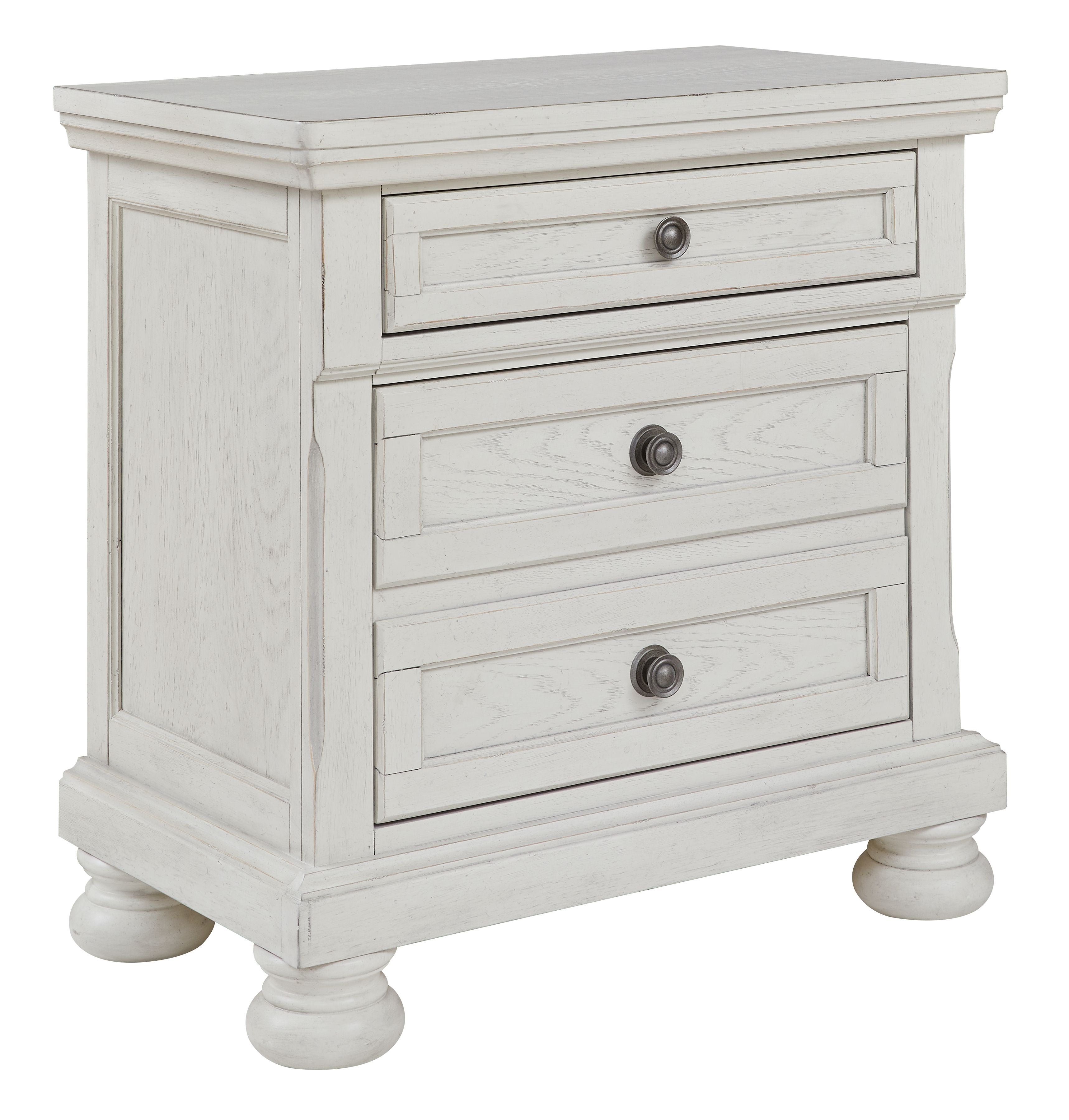 Signature Design by Ashley® Robbinsdale - Antique White - Two Drawer Night Stand | Meri Furniture