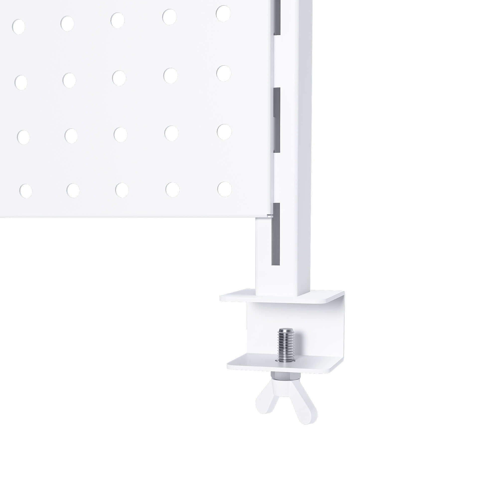 Clamp On Desk Pegboard With Single Monitor Stand