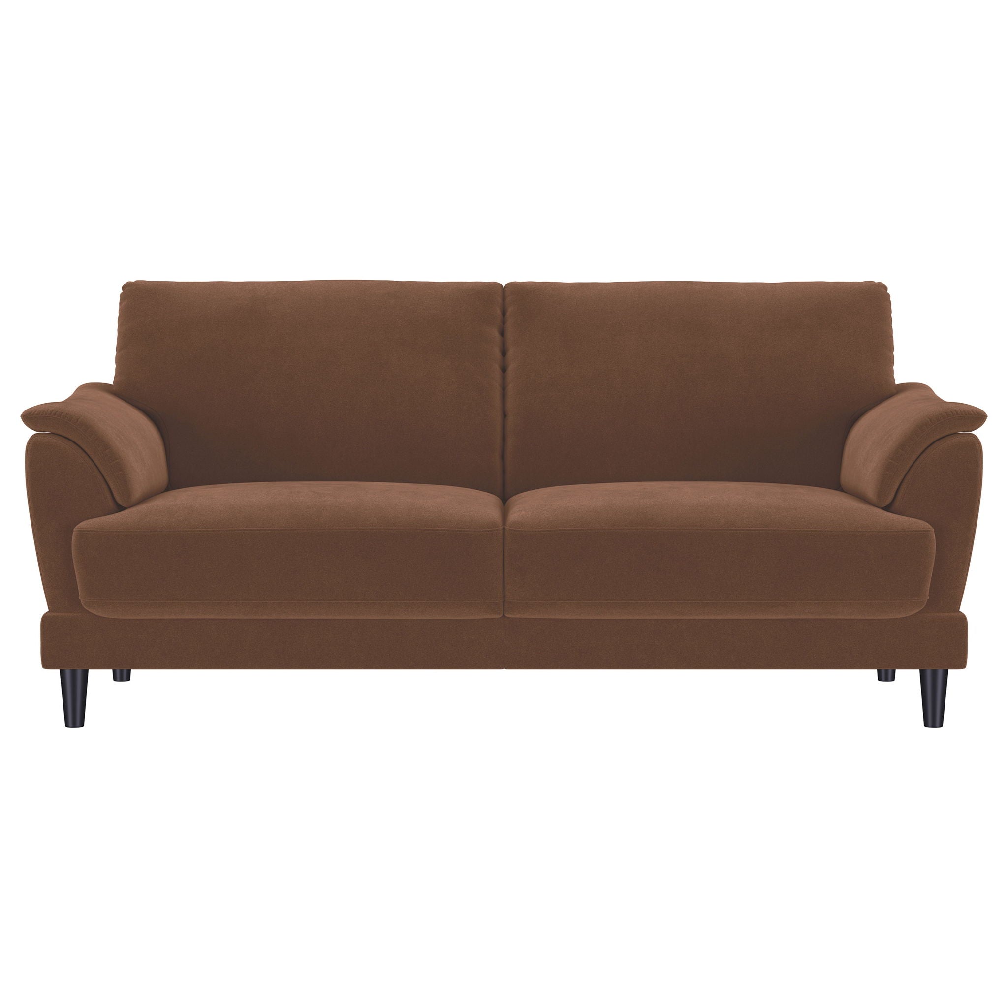 Dania - 2 Piece Upholstered Crescent Arm Sofa Set - Rust