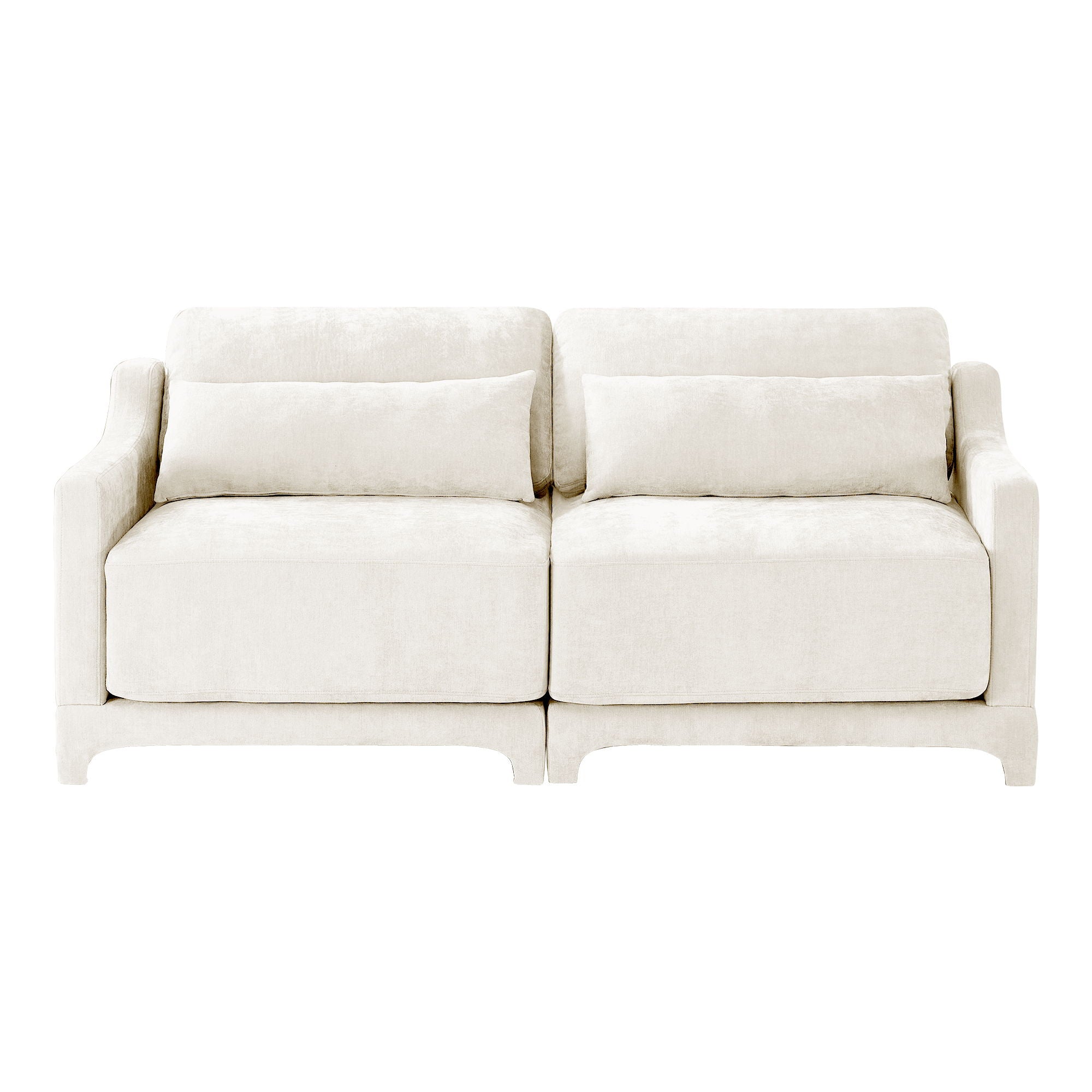 Elegant Sofa With Ergonomic Design And Lumbar Pillows