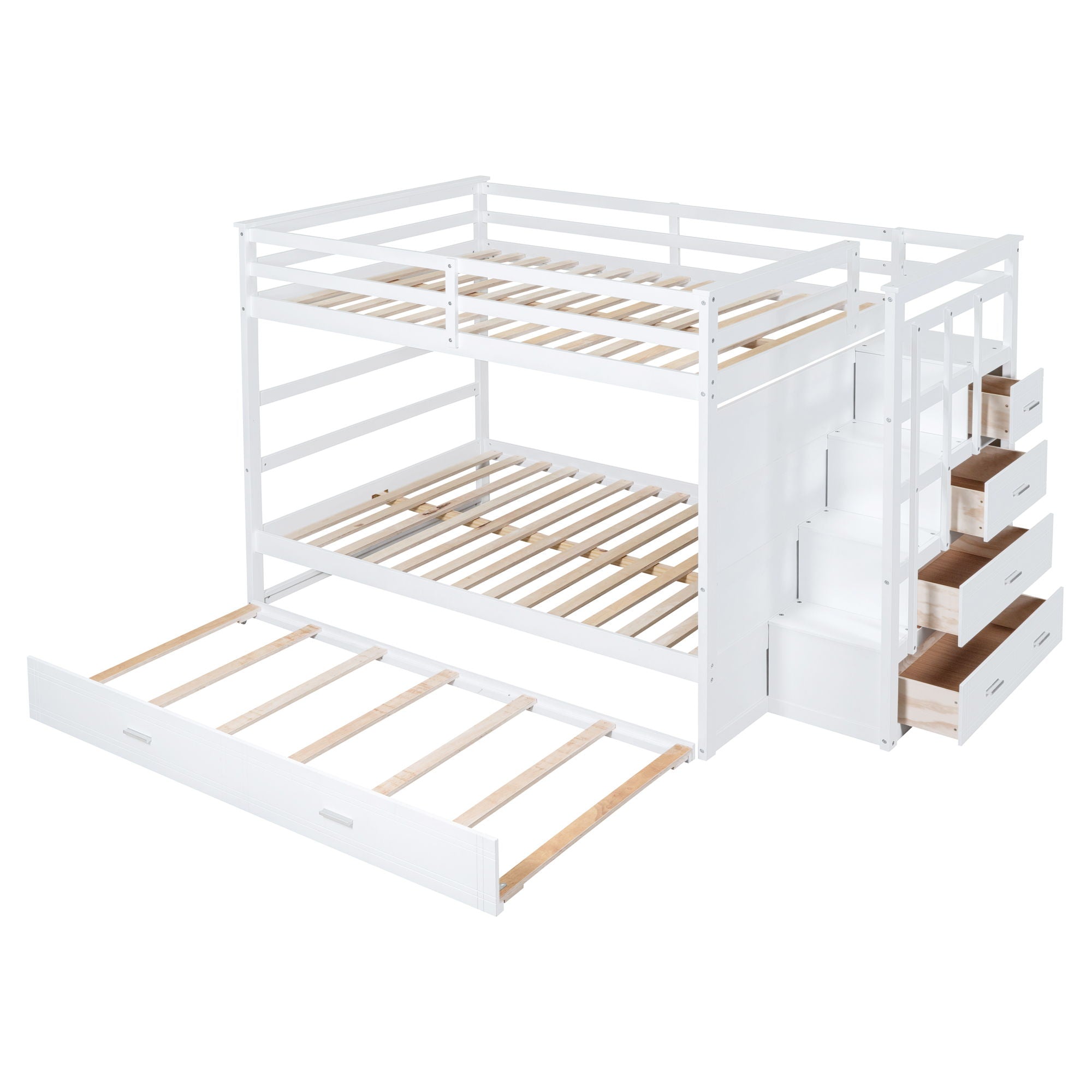Bunk Bed With Twin Size Trundle And Staircase