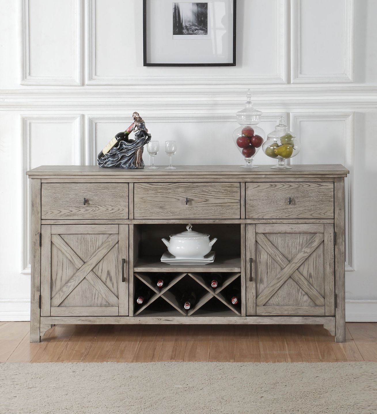 ACME Rocky - Server - Gray Oak | Meri Furniture