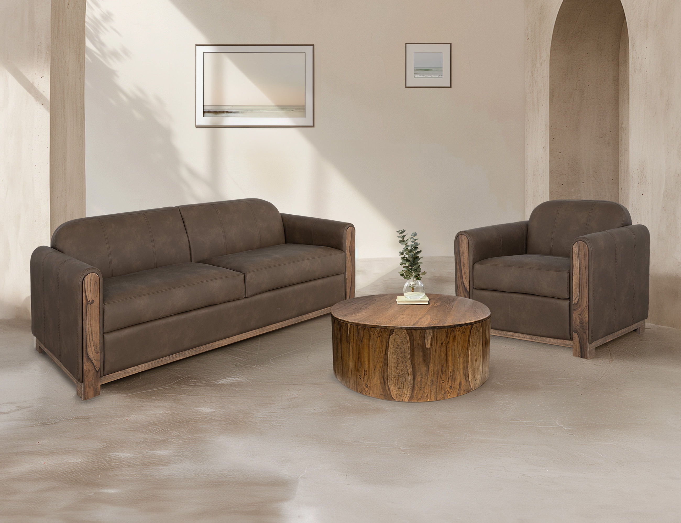 International Furniture Direct Balam - Ottoman - Brown | Meri Furniture