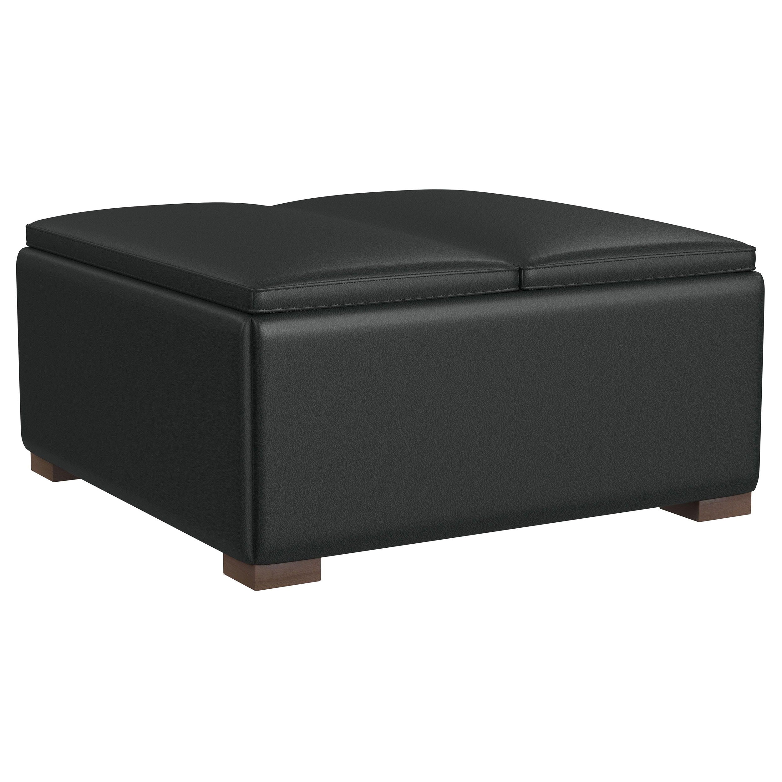 Coaster Fine Furniture Paris - Upholstered Storage Ottoman With Tray - Black | Meri Furniture