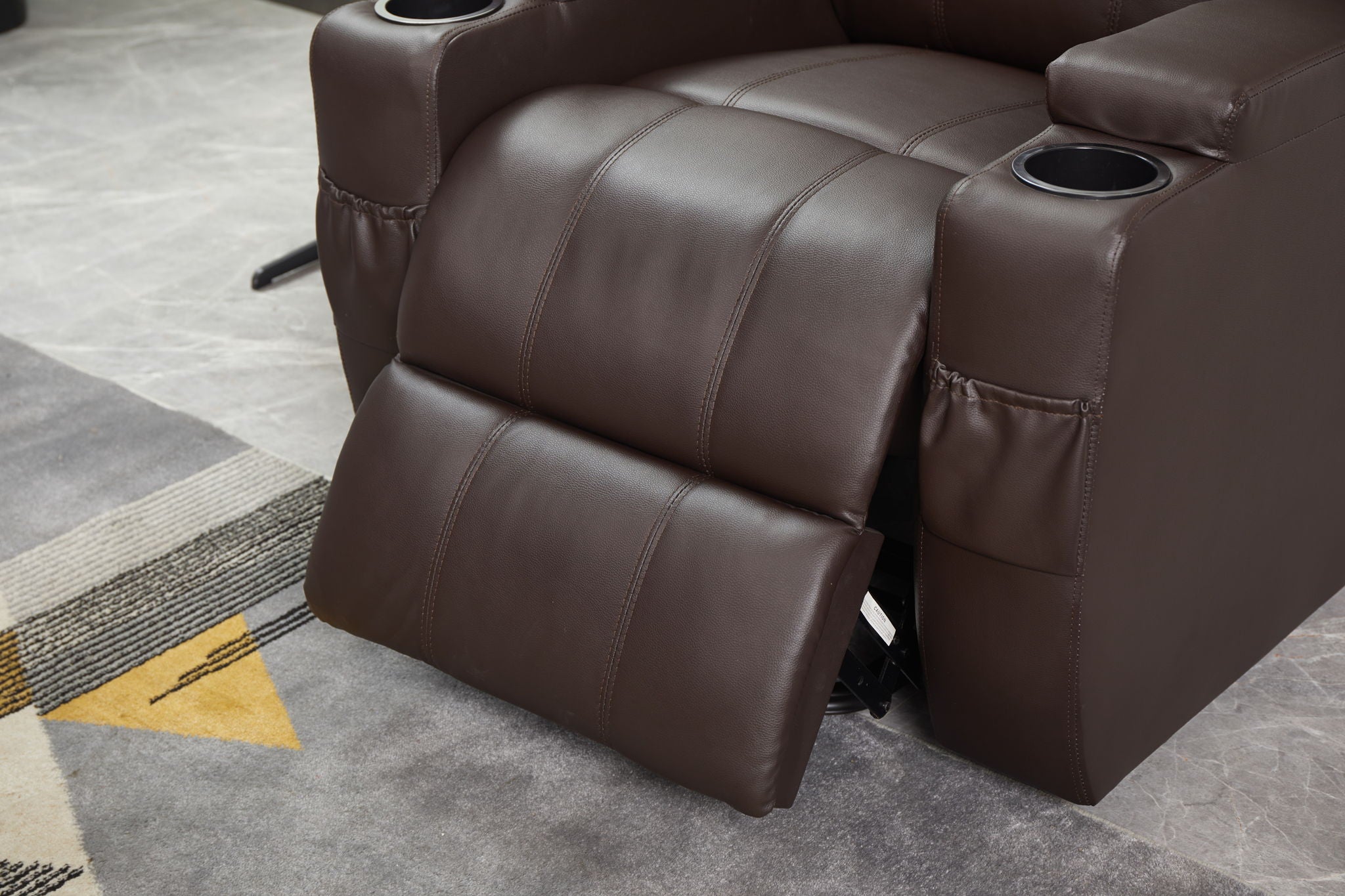Modern Recliner Chair With Cup Holders, Remote Control