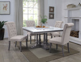 Yabeina - Dining Table - Marble Top & Gray Oak Finish - 30"