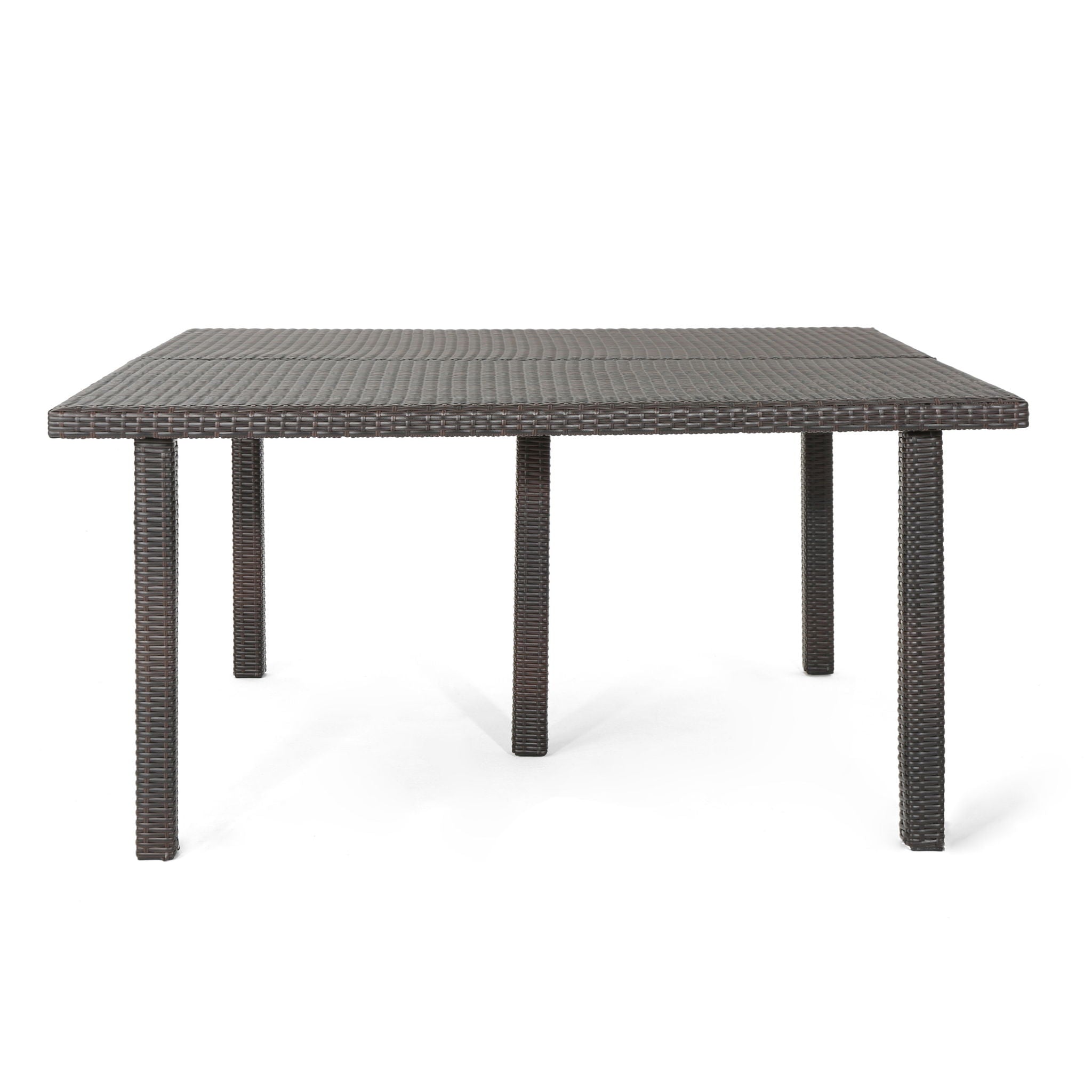 Outdoor Square Rattan Wicker Dining Table - Brown