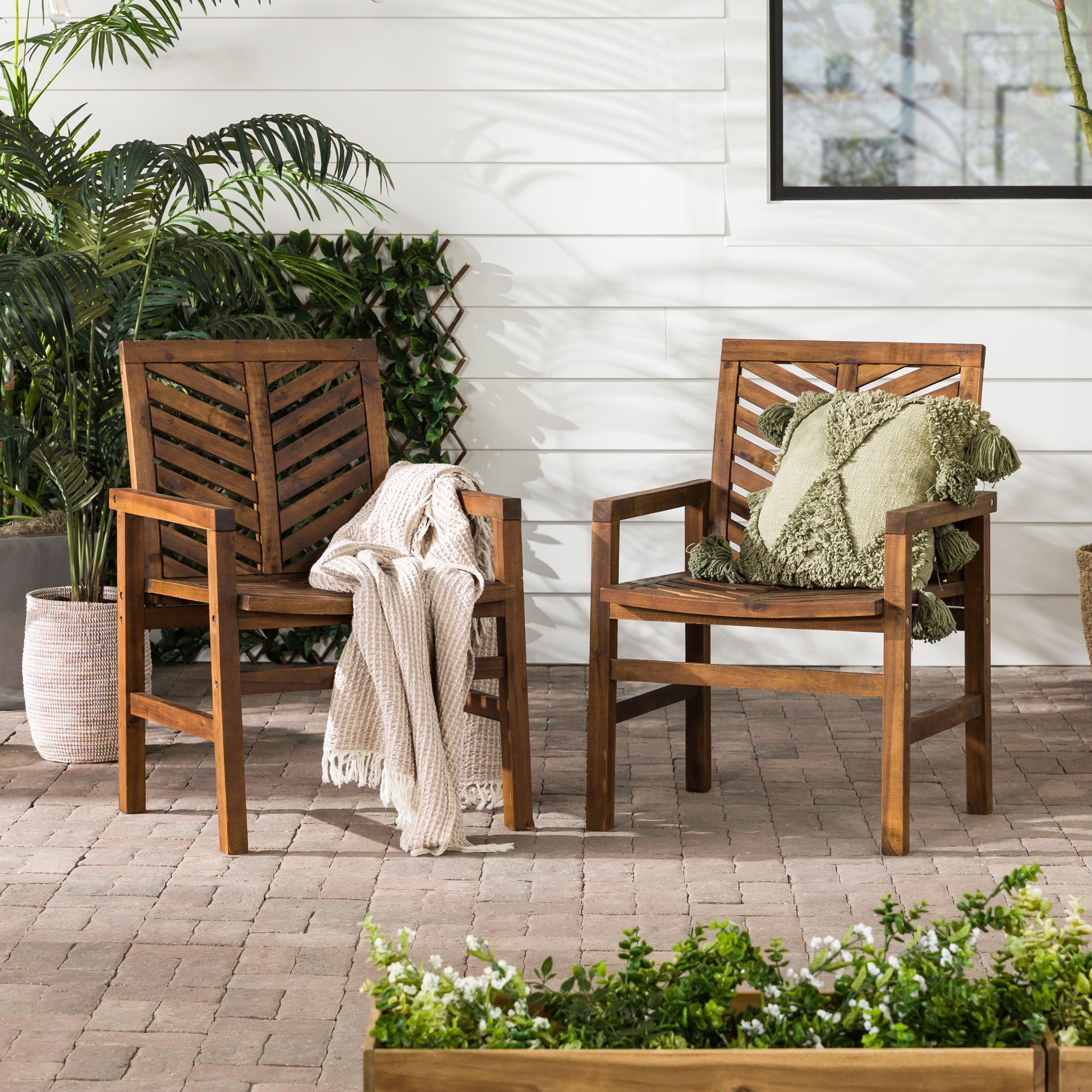 Modern 2 Piece Chevron Patio Chairs