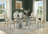 ACME Noralie - Dining Table - Mirrored - Glass | Meri Furniture