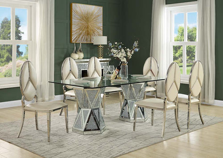 ACME Noralie - Dining Table - Mirrored - Glass | Meri Furniture