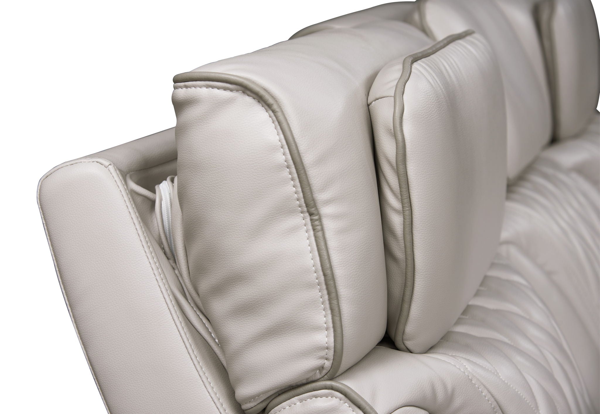 Jazz 84"W Ice Leather Aire Transformer Power Reclining Sofa with Power Headrest, LED Lights, Wireless Charging Drop-Down Table, USB & USB-C Ports, Storage & Cupholders