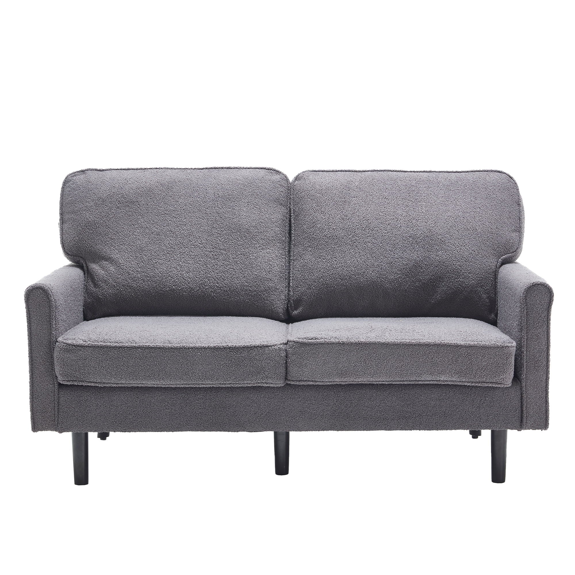 Mid Century Modern Loveseat Sofa With USB Ports, Removable Pillow Cover