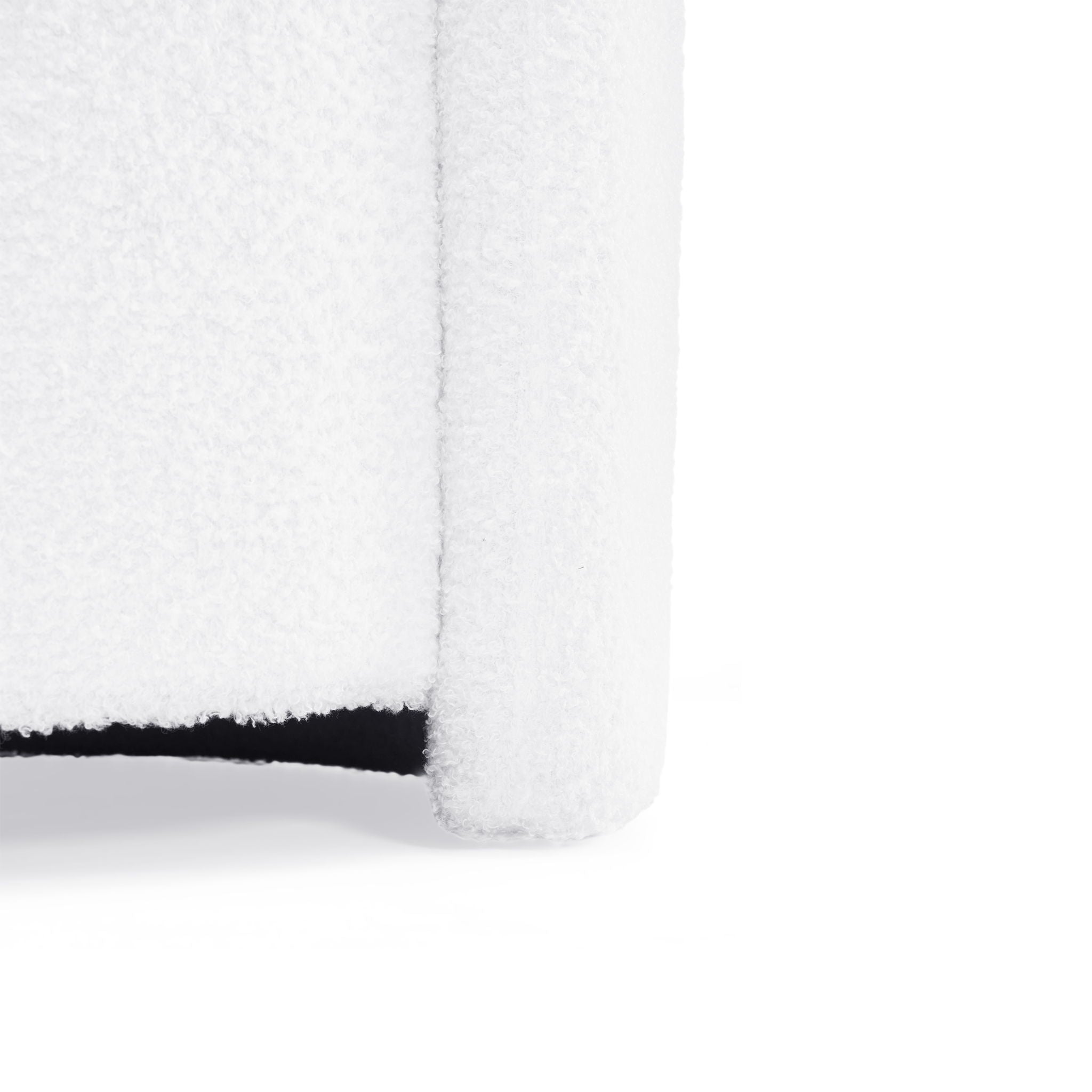 Cozy Boucle Storage Ottoman, Stylish Comfort With Hidden Storage