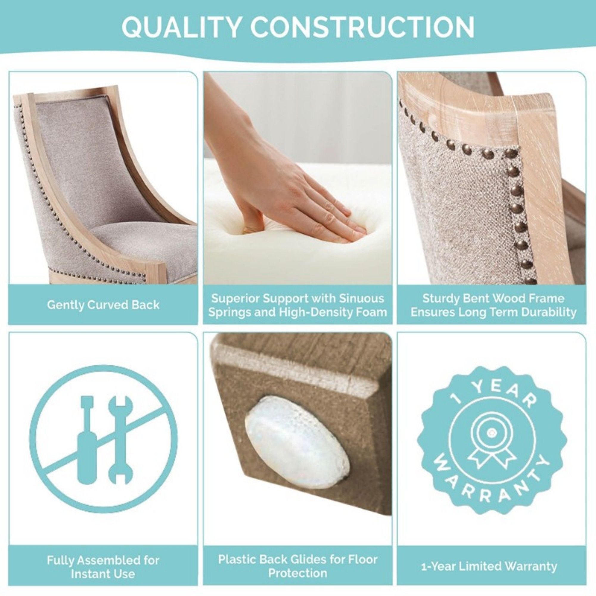 Upholstered Dining Chair With Nailhead Trim