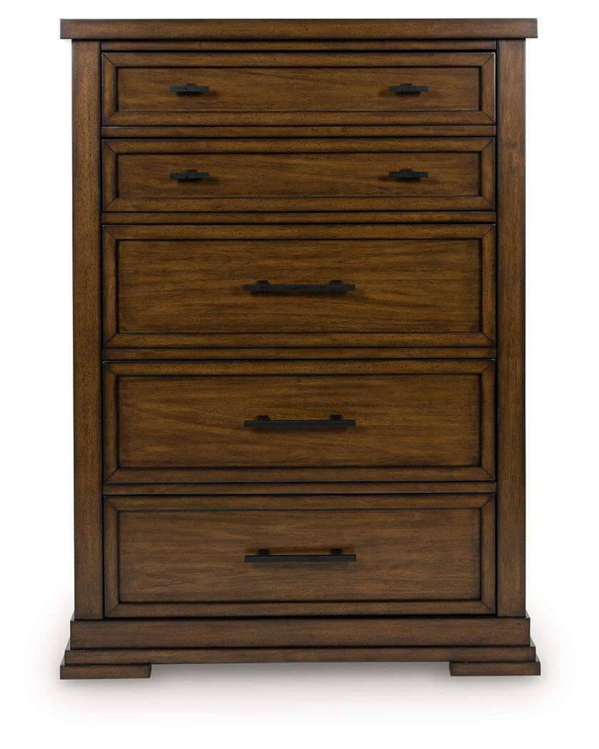 Taffenbrook - Five Drawer Chest - Medium Brown