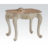 ACME KD, Square End Table w/Marble Top • Curved Apron w/Scrolled Ornamental Details • Leg: Queen Anne w/Leaf Accent | Meri Furniture