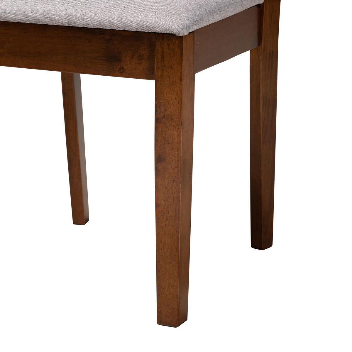 Olympia Modern Grey Fabric and Walnut Brown Finished Wood 5-Piece Dining Set