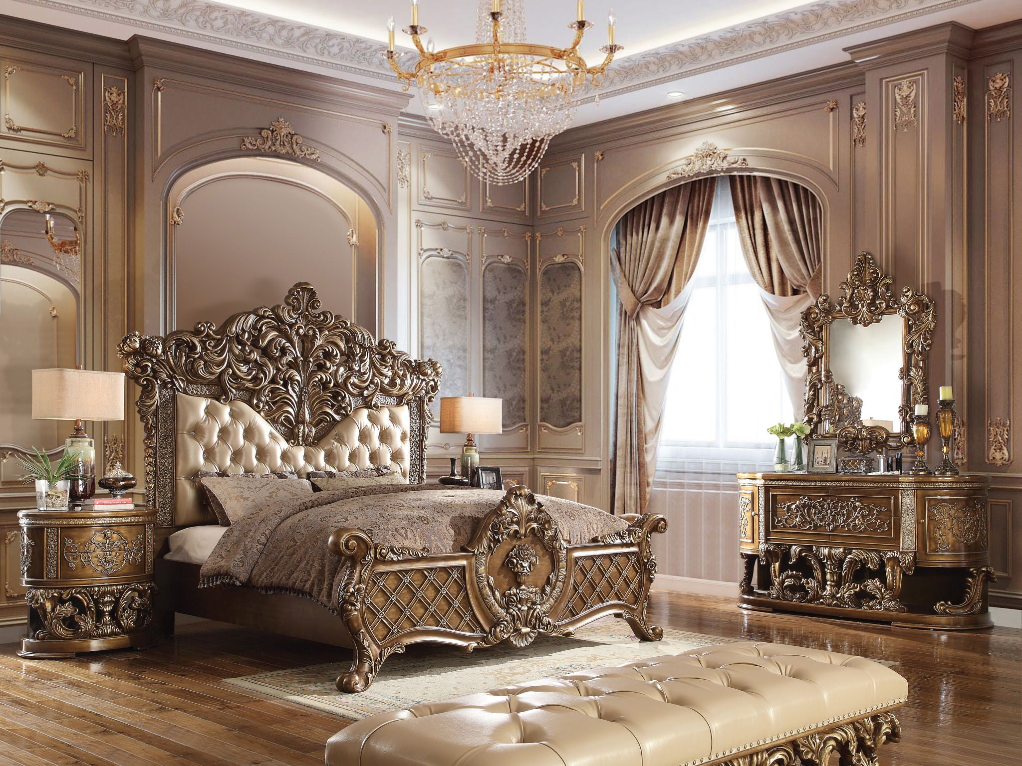 Constantine - Nightstand - Brown & Gold