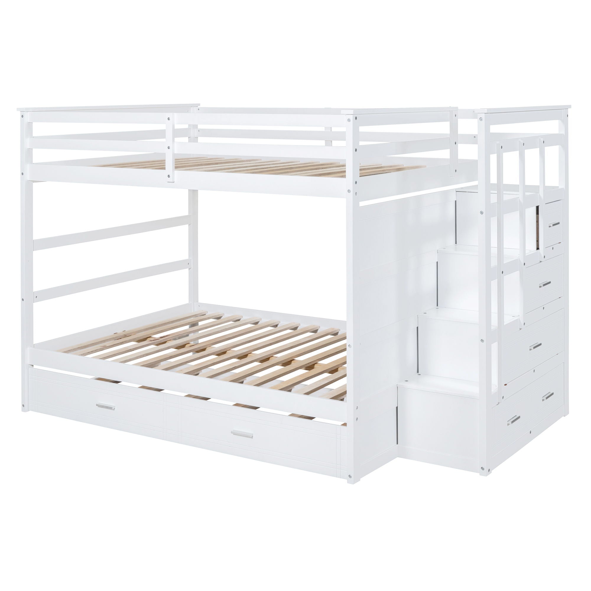 Bunk Bed With Twin Size Trundle And Staircase