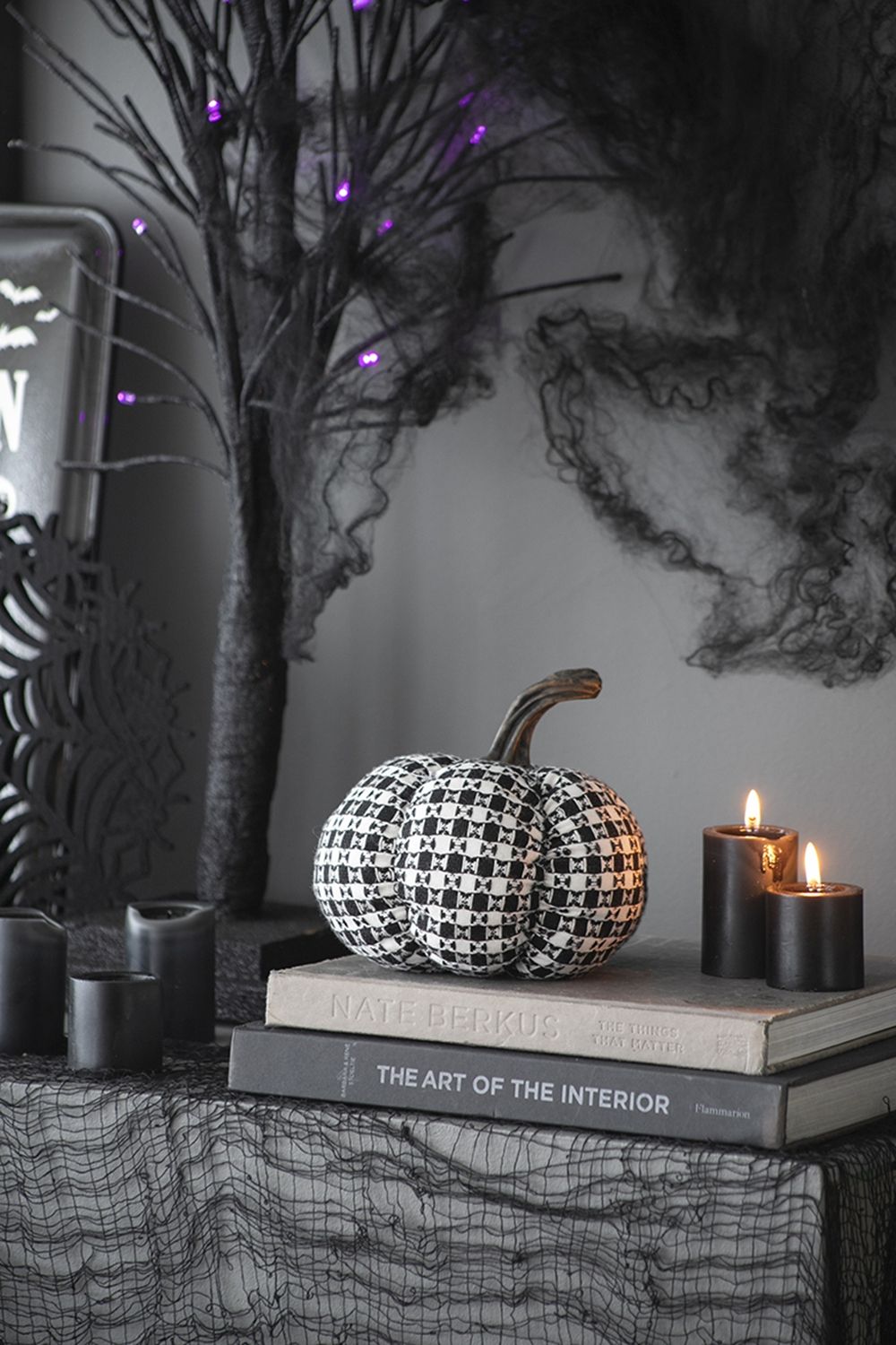 Plaid Pumpkin Decor, For Holiday Halloween Decoration