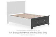 Lanolee - Full Storage Footboard With Roll Slats - Black