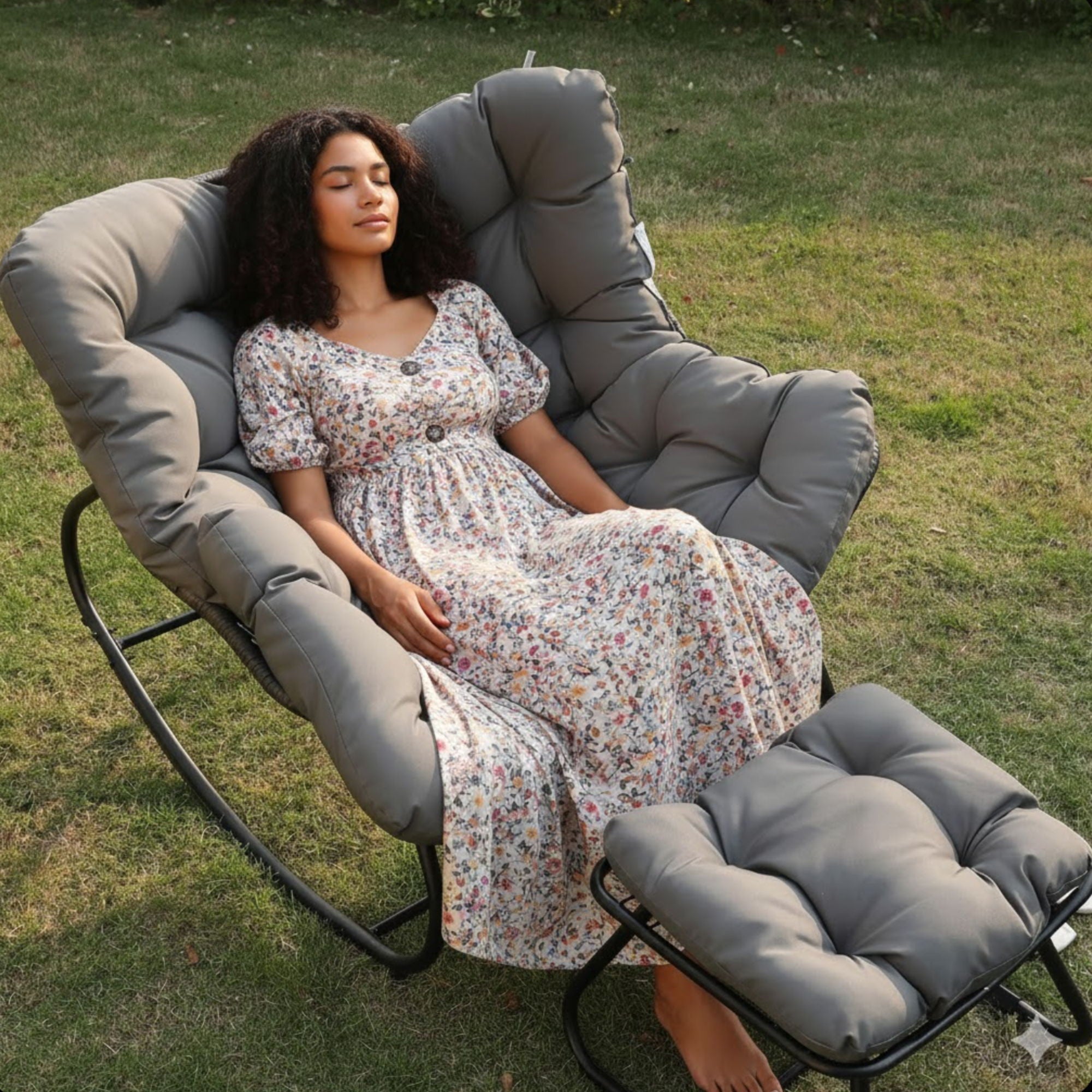 Egg Rocking Chair With Ottoman