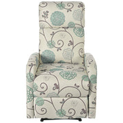 Modern Manual Recliner, Home Theater Chair With Adjustable Backrest For Living Room - Beige / Blue