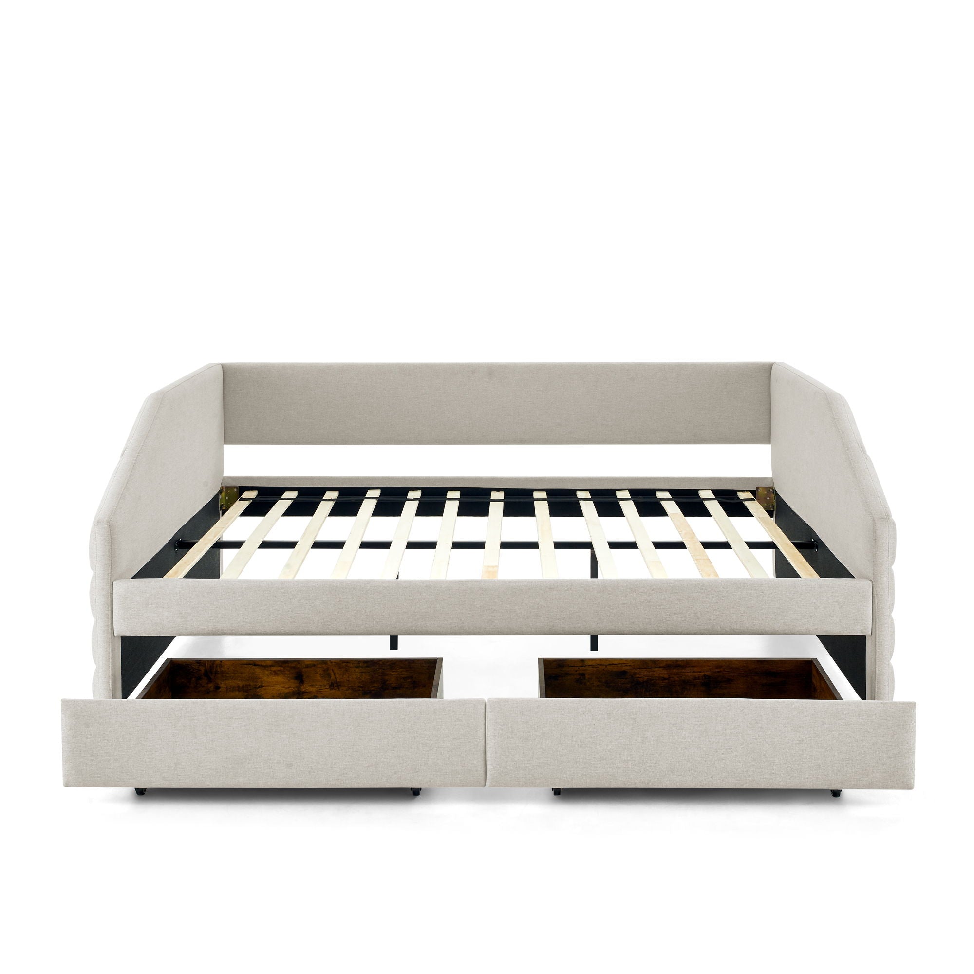 Elegant Daybed With Trundle Upholstered Tufted Sofa Bed