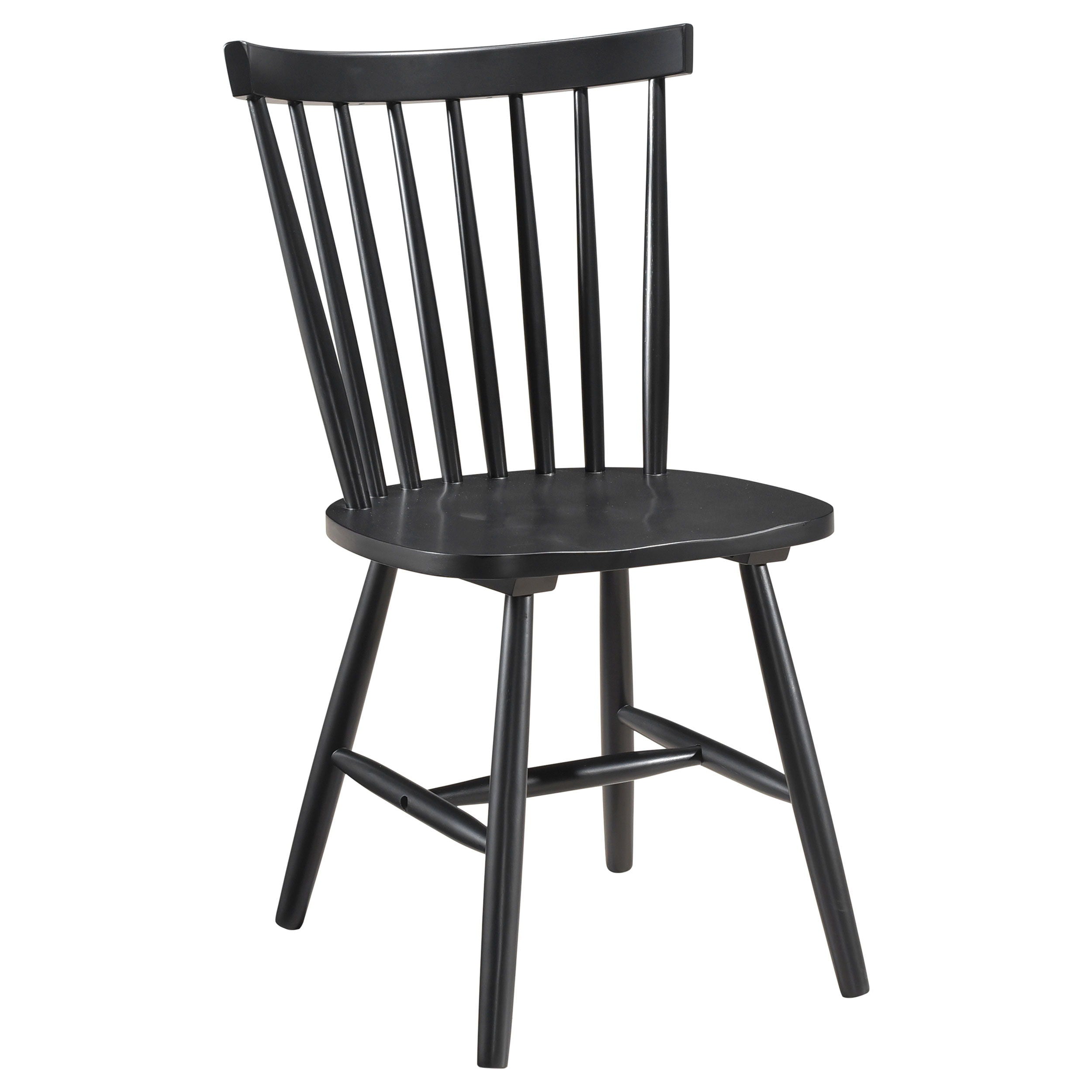 Coaster Fine Furniture Hollyoak - Windsor Wood Dining Side Chair (Set of 2) - Black | Meri Furniture