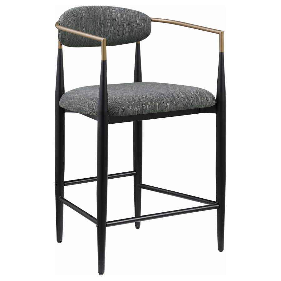 Coaster Fine Furniture Tina - Metal Counter Height Bar Stool With Upholstered Back And Seat (Set of 2) | Meri Furniture