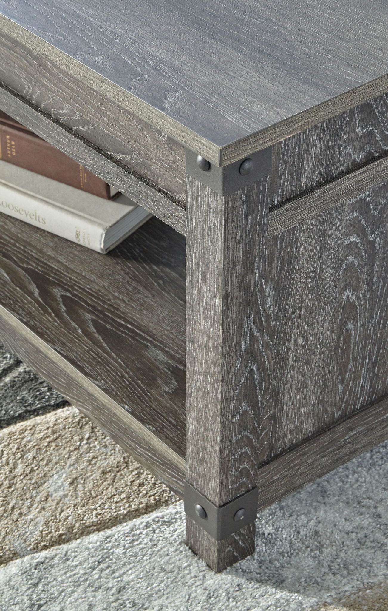 Freedan - Rect Lift Top Cocktail Table - Grayish Brown