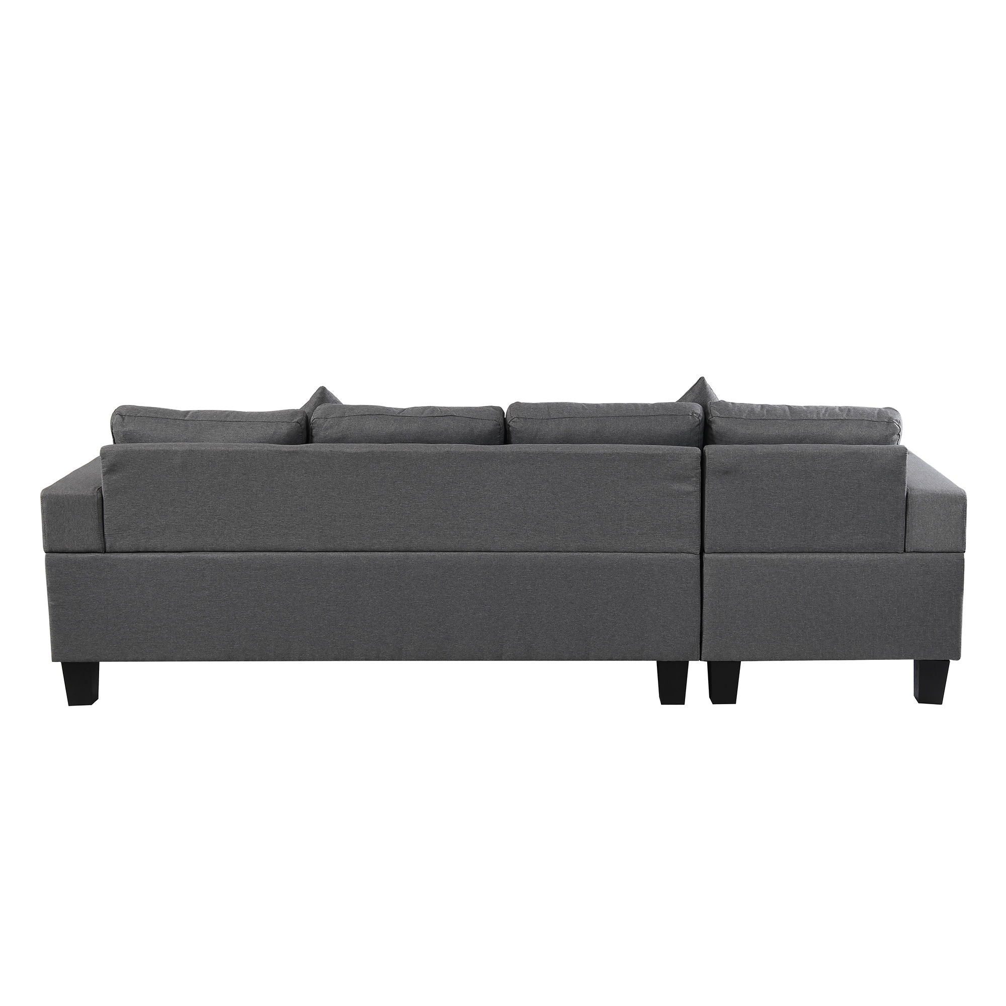 Modern Sectional Sofa Set With L Shape Chaise Lounge, Cup Holder, 4 Seat - Gray