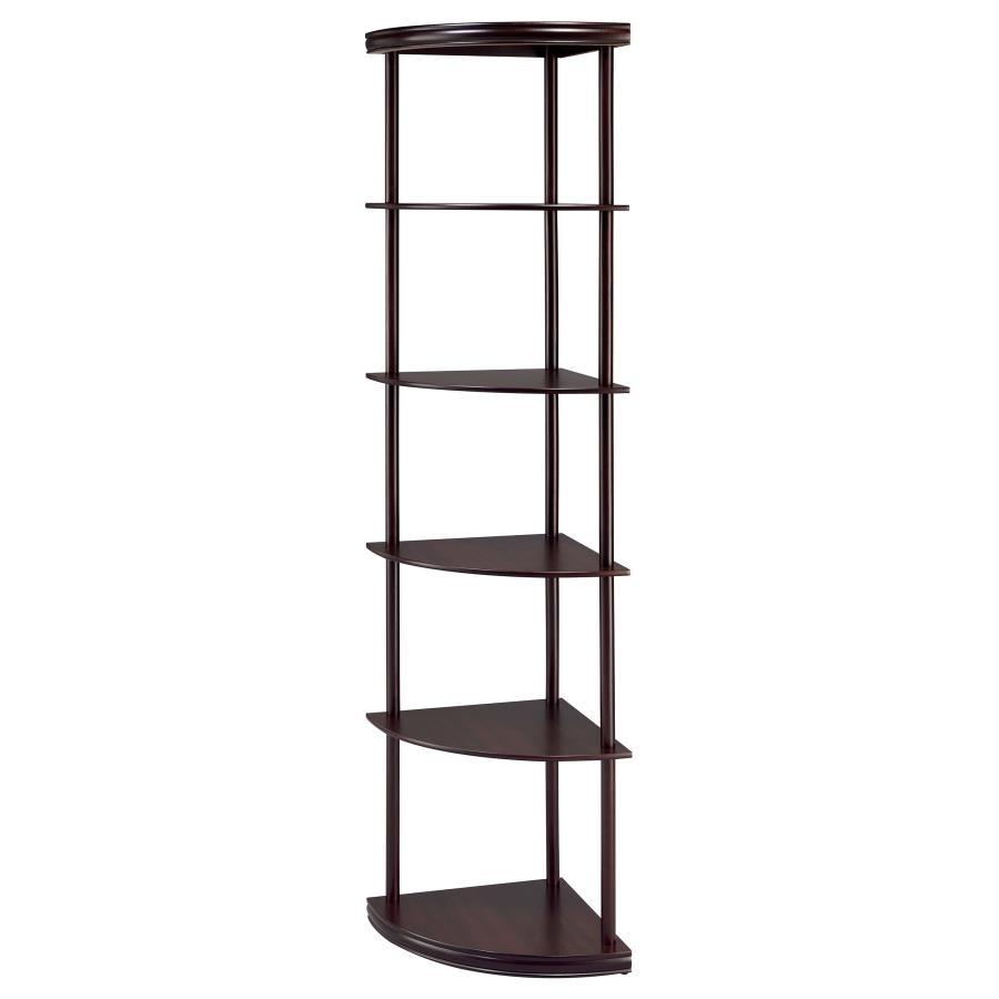 Coaster Fine Furniture Bonwick - 5-Shelf Corner Bookshelf - Cappuccino | Meri Furniture