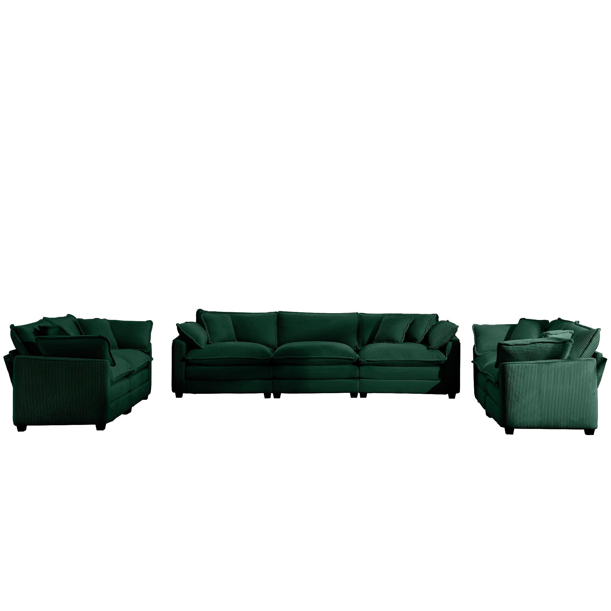 Elegant Corduroy Oversized Sectional Sofa Set With Deep Seats And Flexible Layout