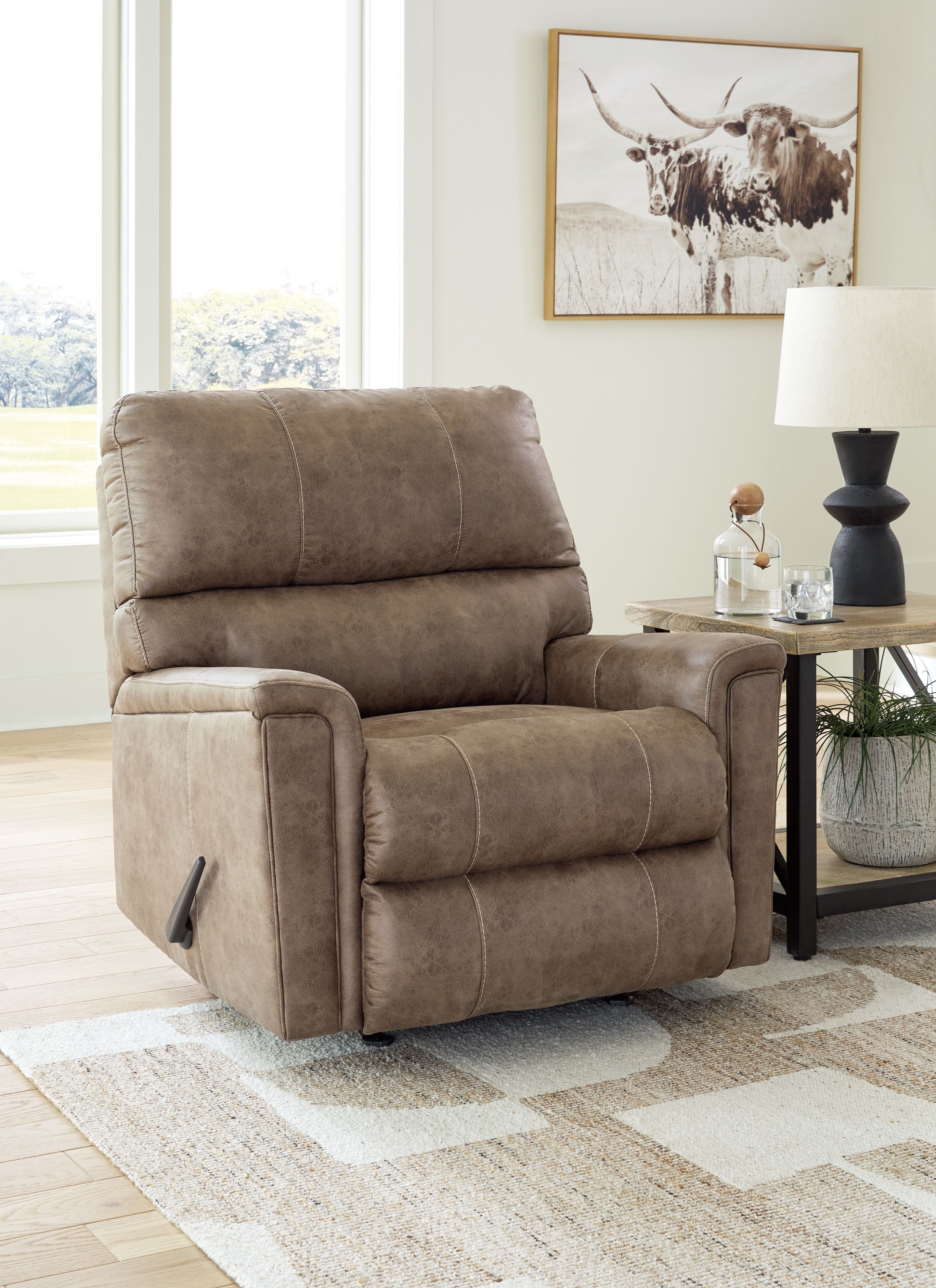 Signature Design by Ashley® Navi - Fossil - Rocker Recliner | Meri Furniture