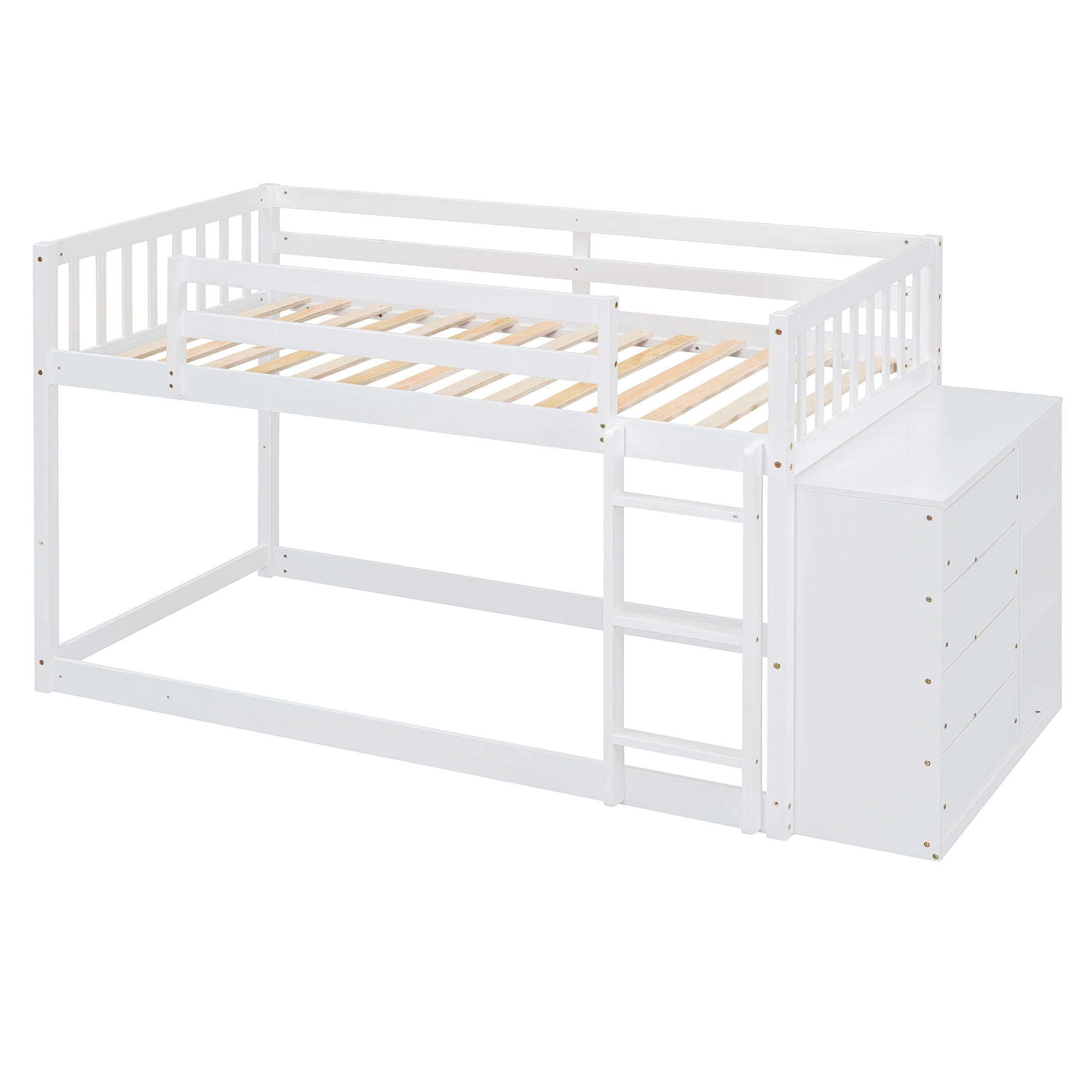 Bunk Bed With 4 Drawers And 3 Shelves