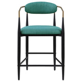 Tina - Metal Counter Height Bar Stool With Upholstered Back And Seat (Set of 2)