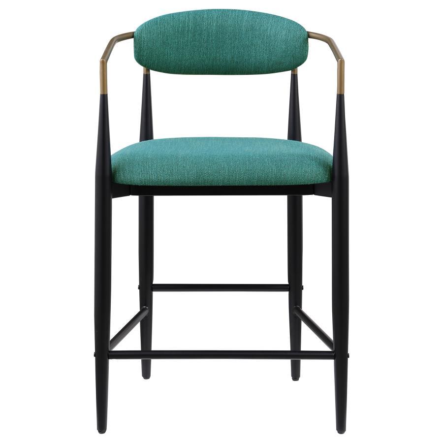 Coaster Fine Furniture Tina - Metal Counter Height Bar Stool With Upholstered Back And Seat (Set of 2) | Meri Furniture