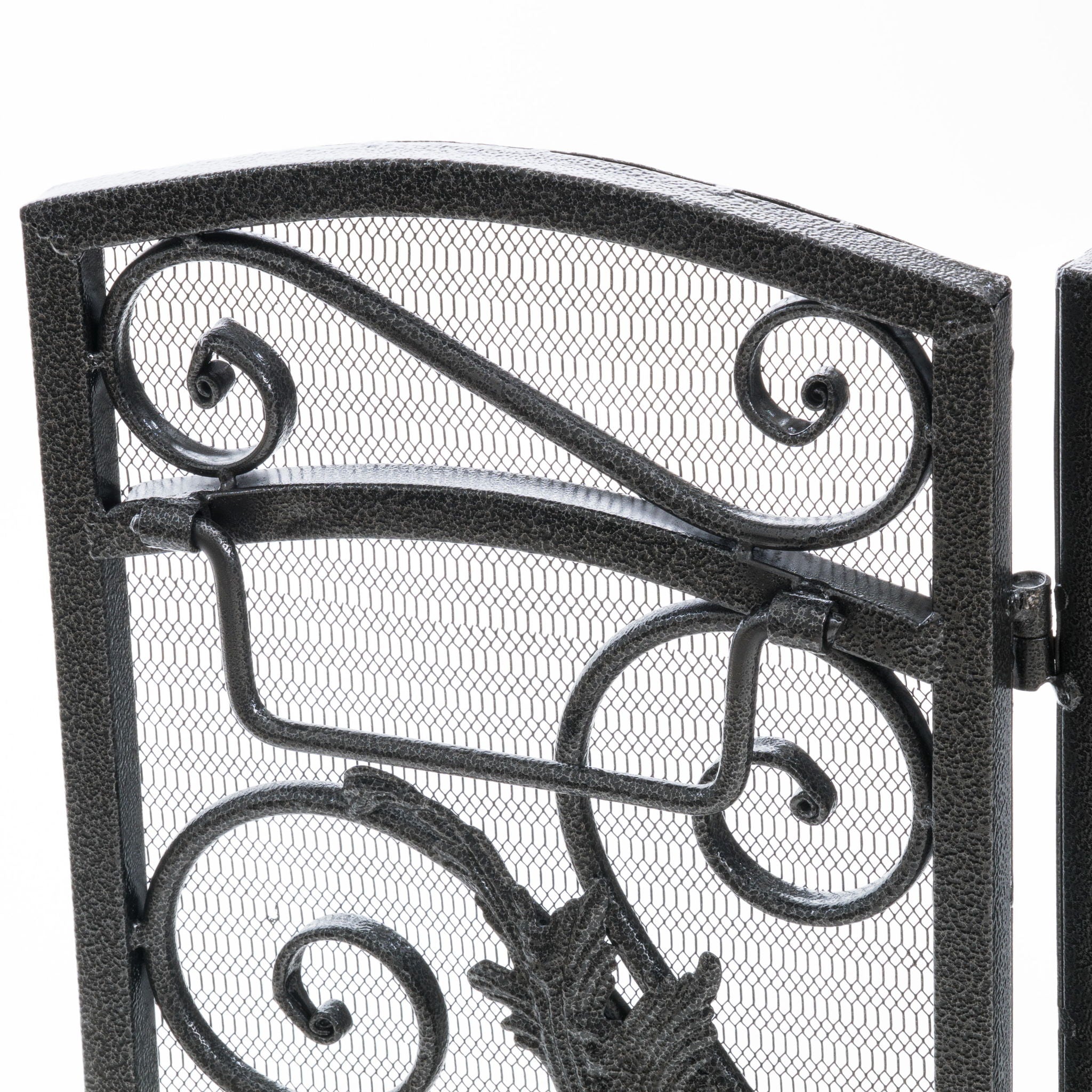 Mariella - Traditional Floral Iron Fireplace Screen With Ornate Design