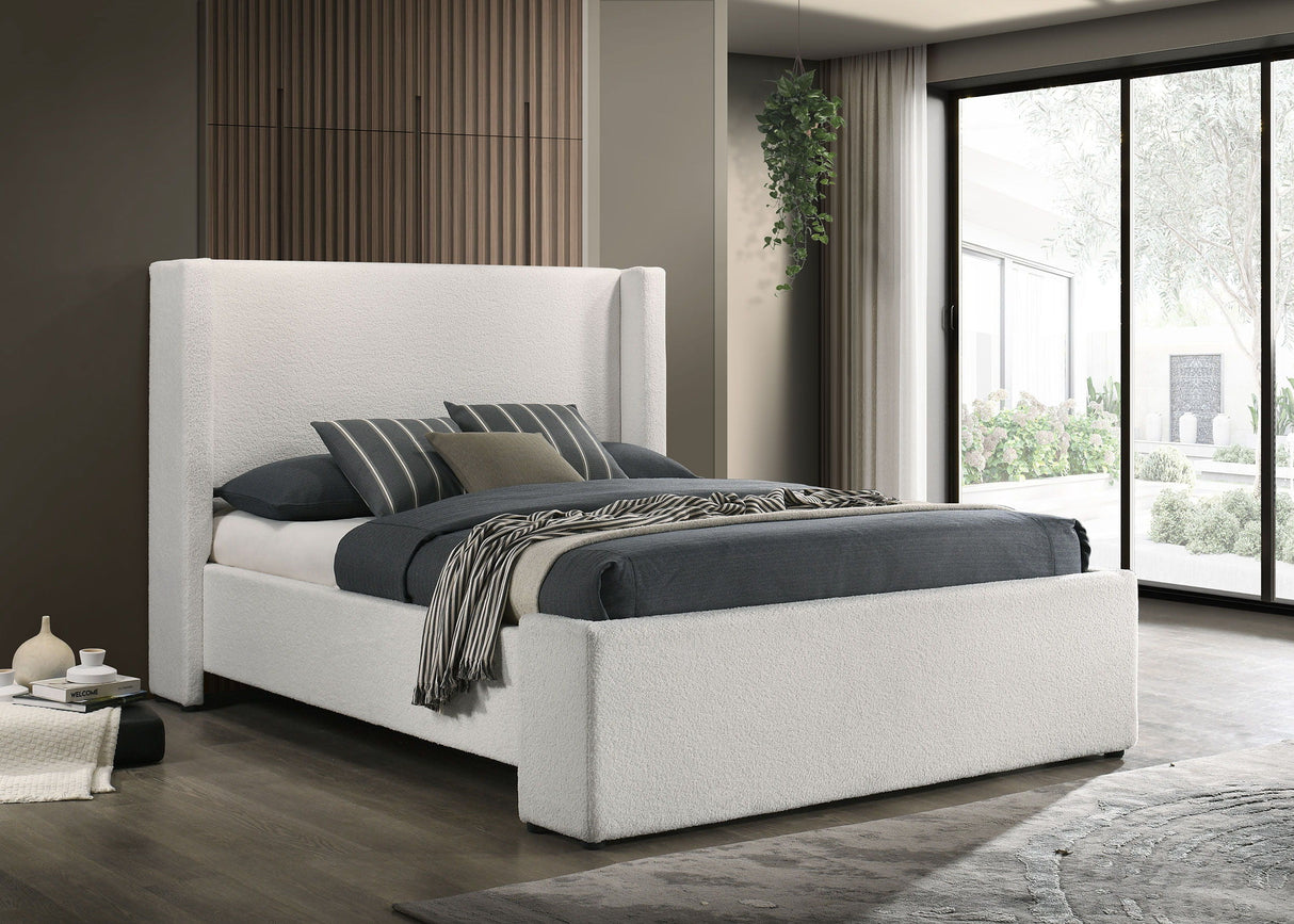 Alamosa - Boucle Upholstered Wingback Bed