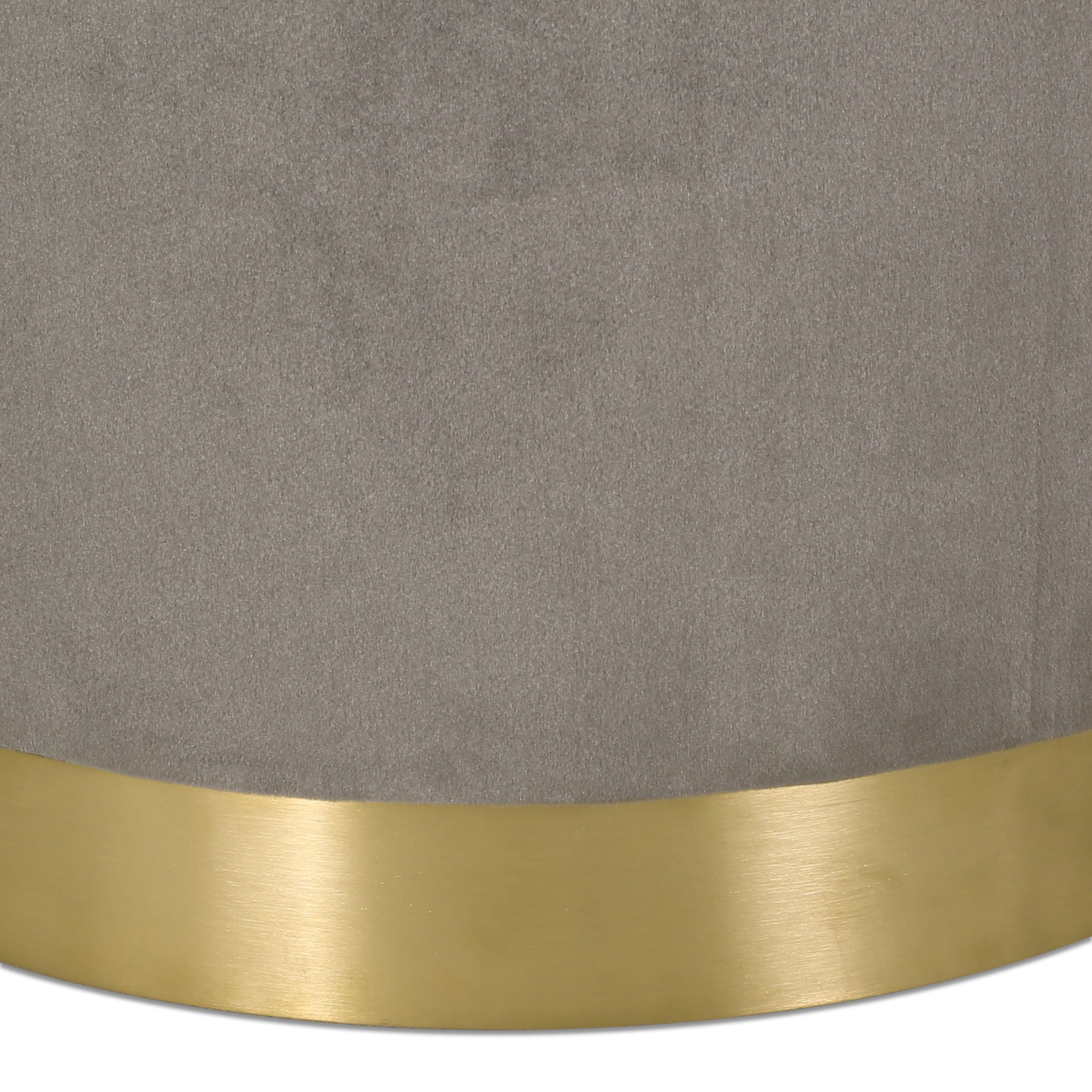 Modern Glam Swivel Arm Chair With Velvet Upholstery And Copper Base - Gray